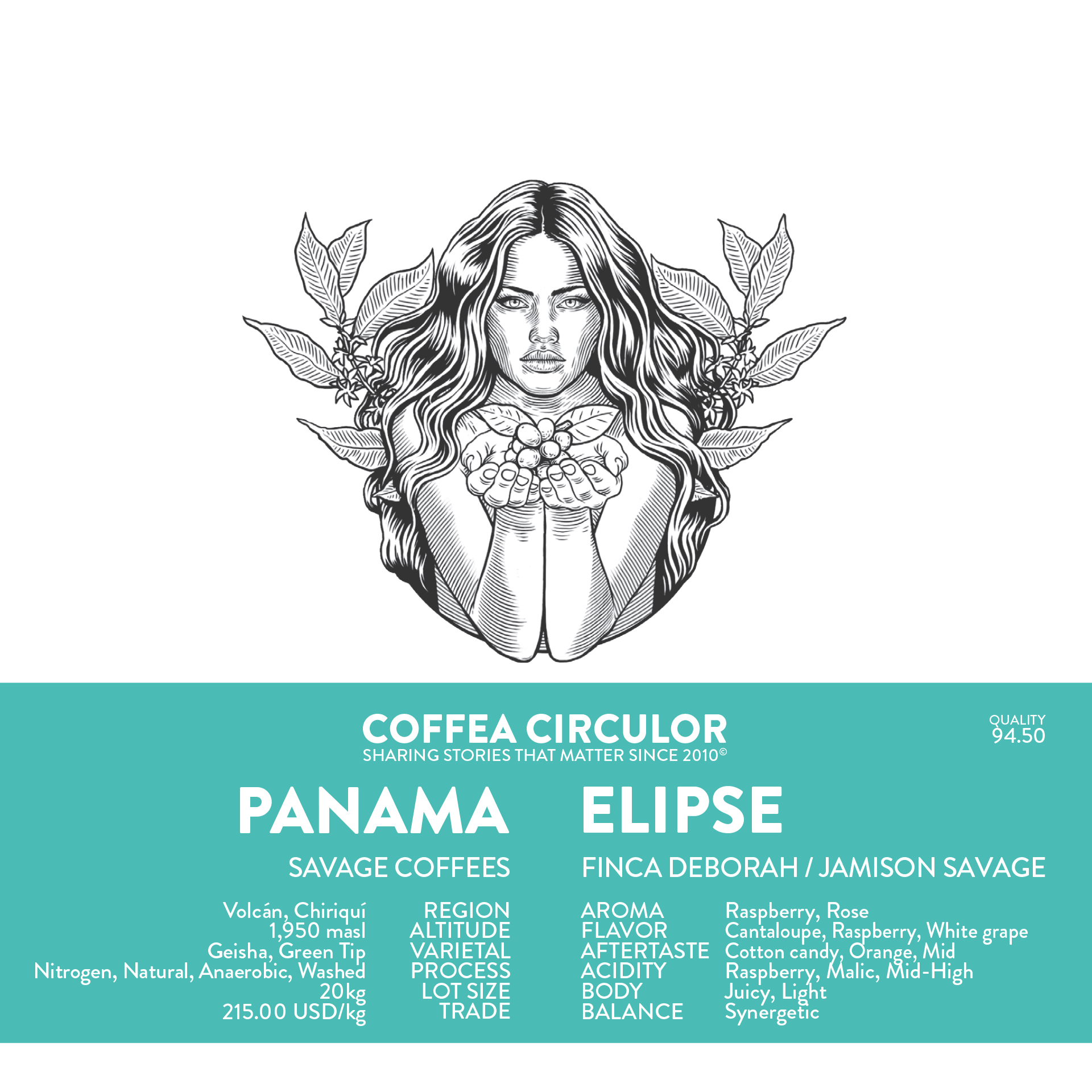 PANAMA Savage Coffees Finca Deborah Elipse Nitrogen Macerated Natural Anaerobic Washed