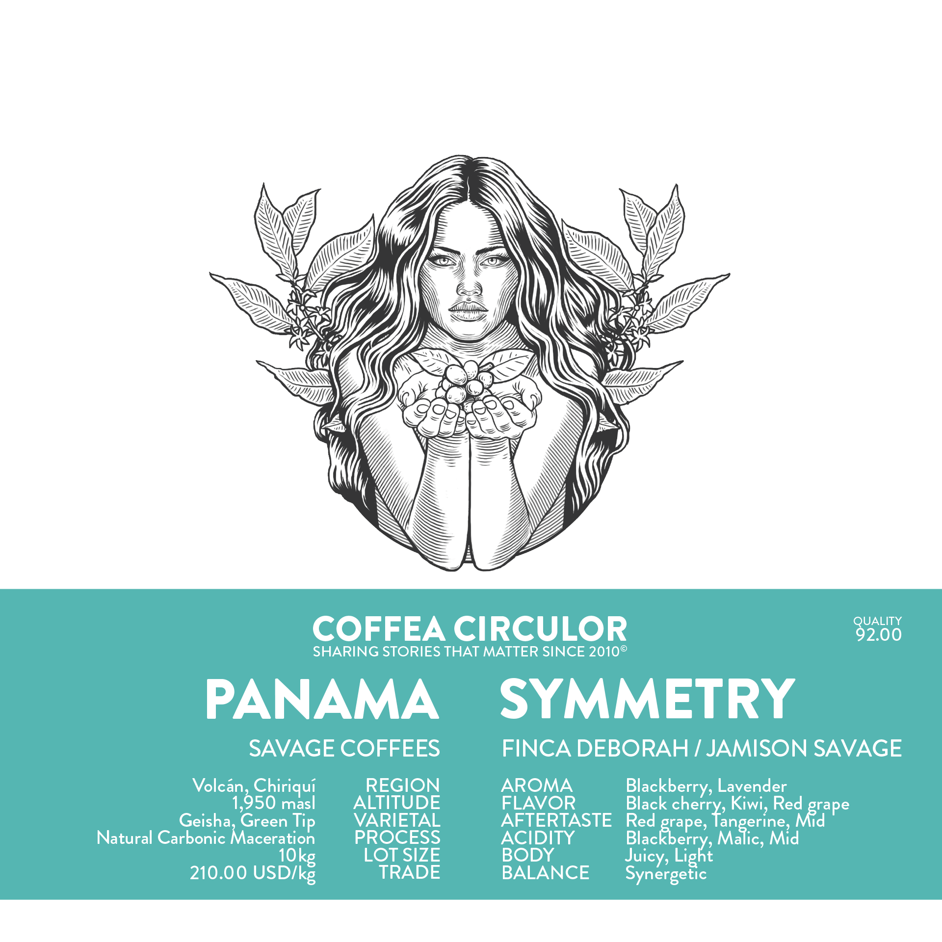 PANAMA Savage Coffees Deborah Symmetry Geisha Natural Carbonic