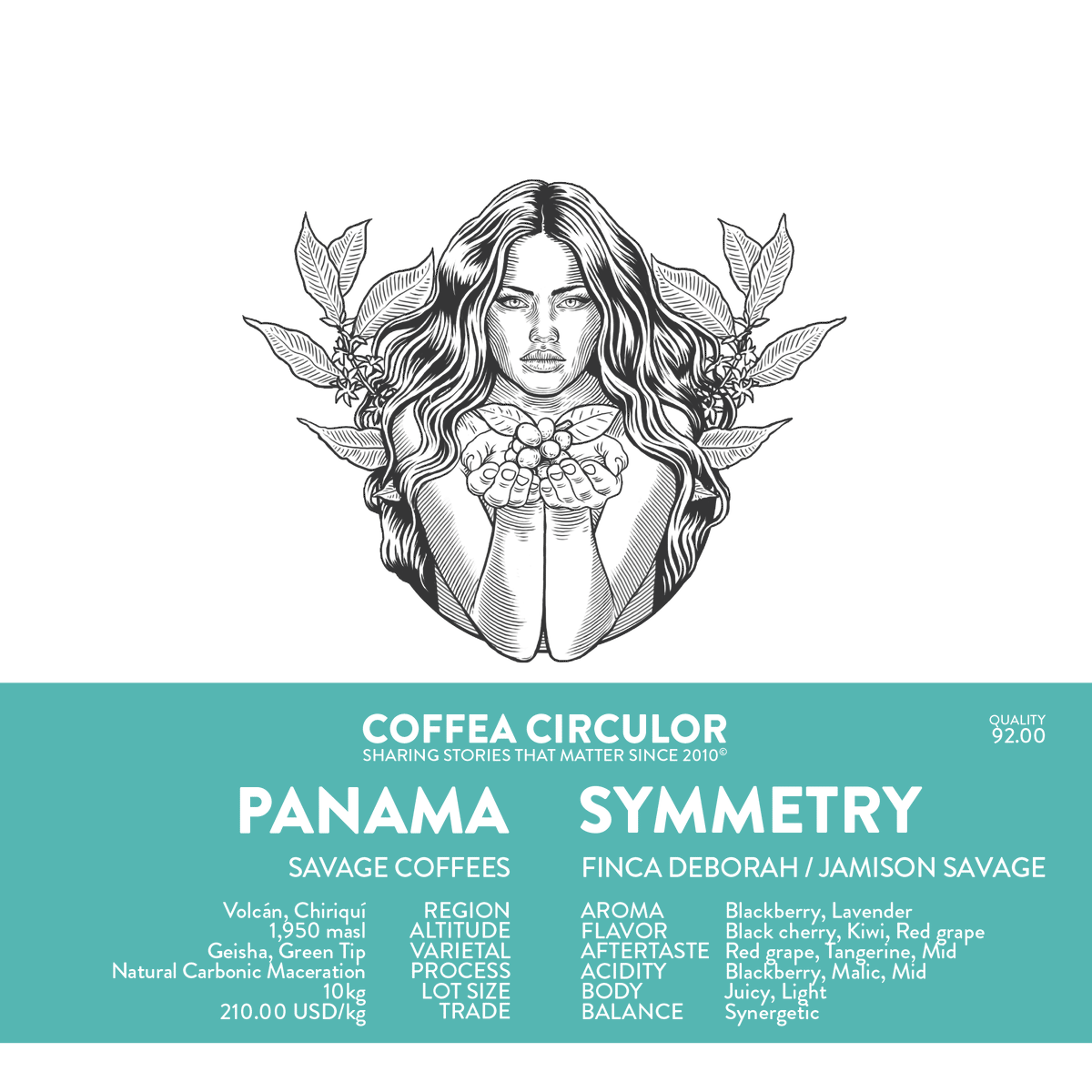 PANAMA Savage Coffees Deborah Symmetry Geisha Natural Carbonic