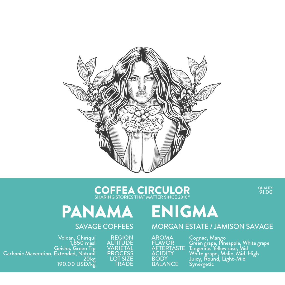 PANAMA Savage Coffees Morgan Estate Enigma Geisha Carbonic