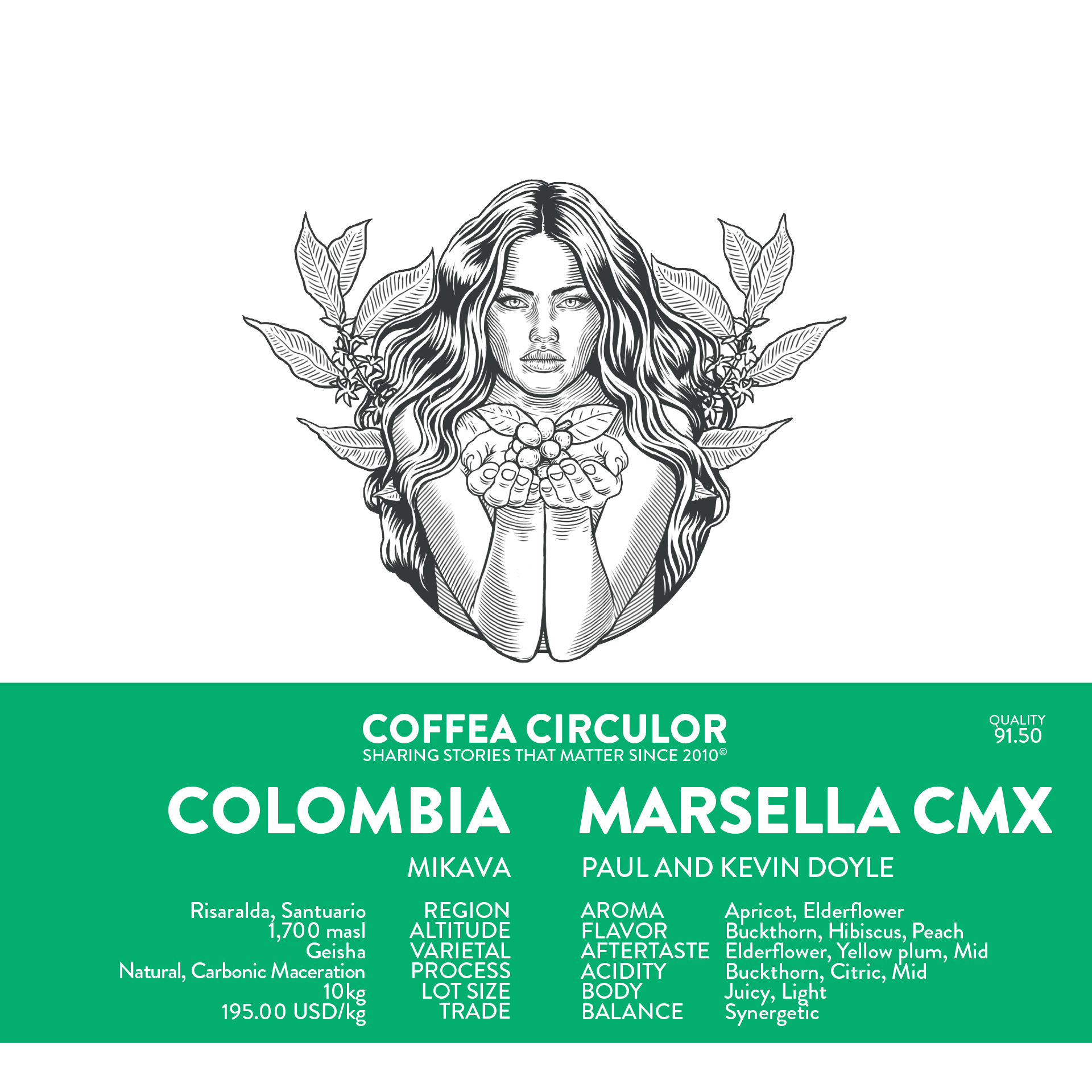 COLOMBIA Mikava Marsella Geisha /L248 Carbonic Maceration CMX