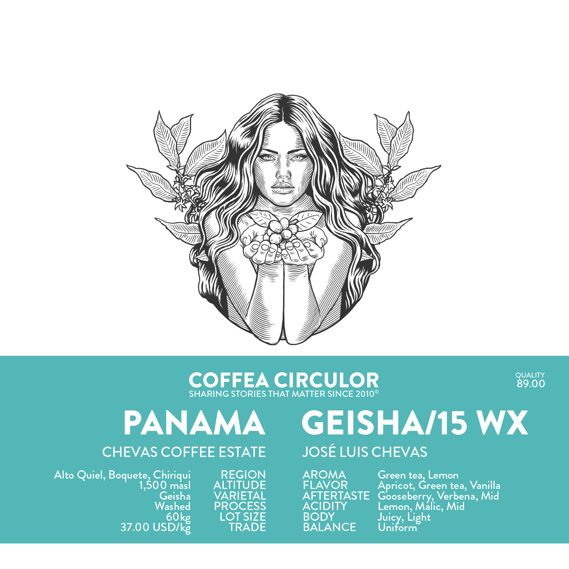 PANAMA Chevas Geisha /15 Washed WX