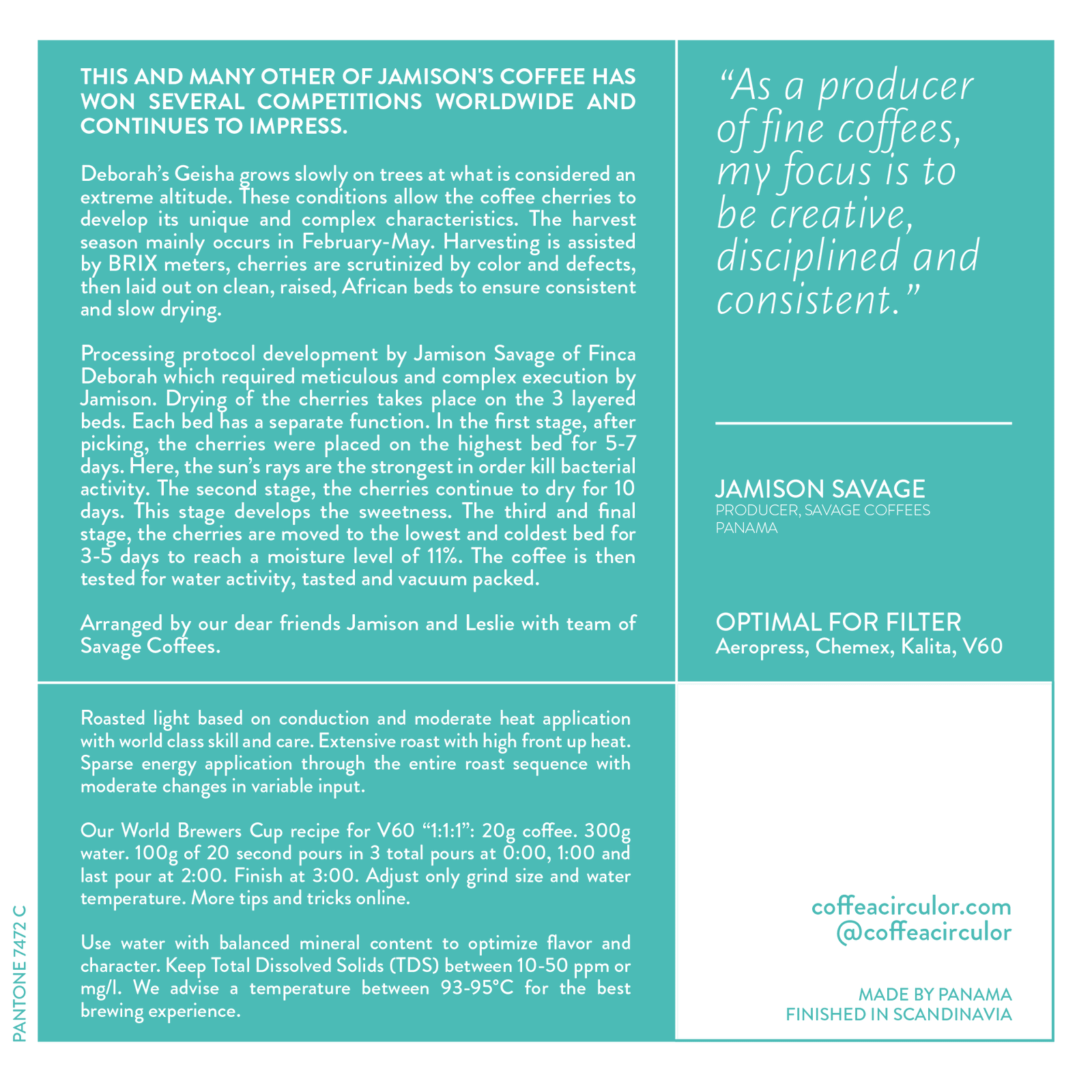 PANAMA Savage Coffees Finca Deborah Elipse Nitrogen Macerated Natural