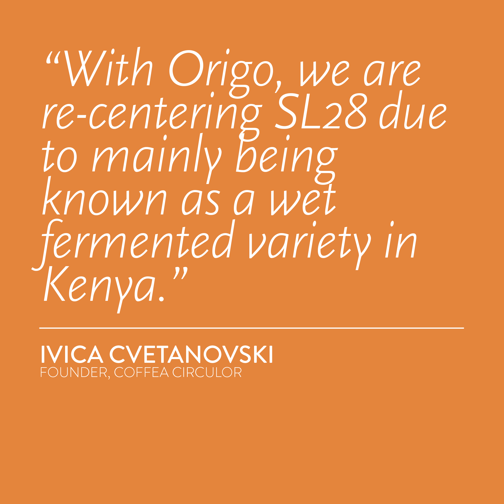 KENYA Coffea Circulor Origo Isolated SL28 Natural Hypoxia NHX